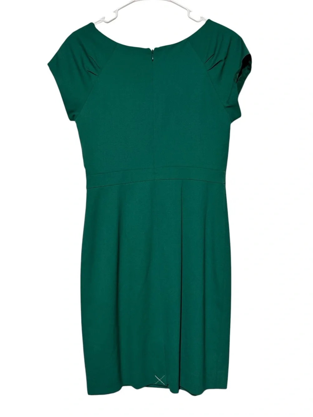 J Crew 100% Wool Dress Size 4 Emerald Green Asymmetric Old Money Cocktail